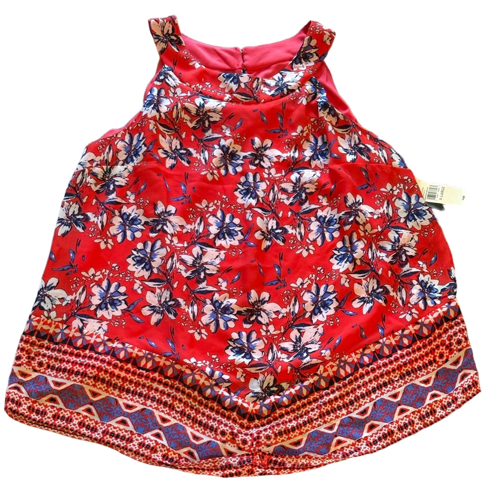 NWT Alyx Sleeveless Floral Red Purple Top Women’s Size XL